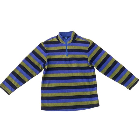 Hanna Andersson Stripe Pullover Fleece Sweater Sz 8 - Picture 2 of 8